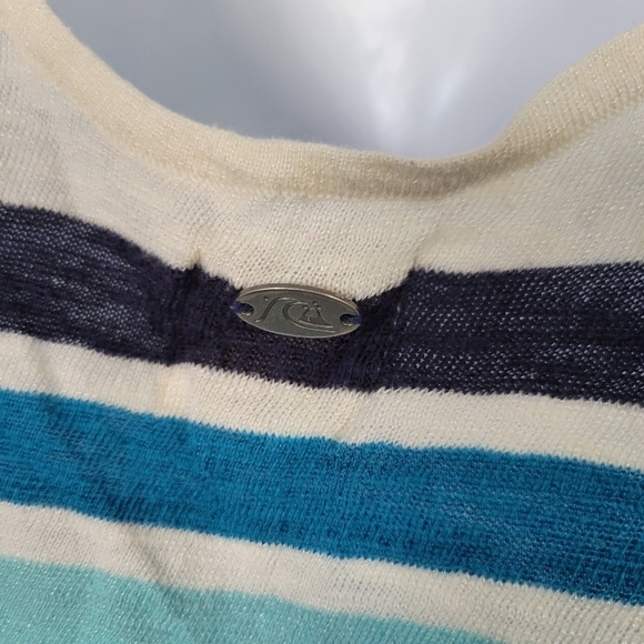 Quiksilver XS/S Tank Top Beige Colorful Stripes Summer Spring Lightweight Guaze - Picture 6 of 8